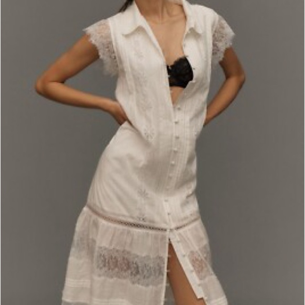 Pilcro White Lace Midi Dress - Picture 4 of 9